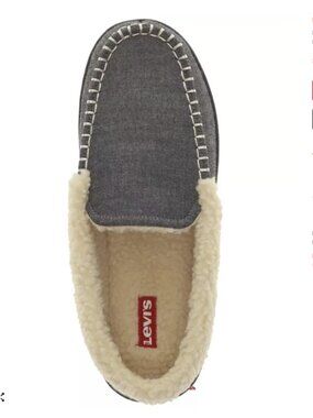 Levis Men's Roger Faux-Sherpa Chambray Slippers XLarge 11-12